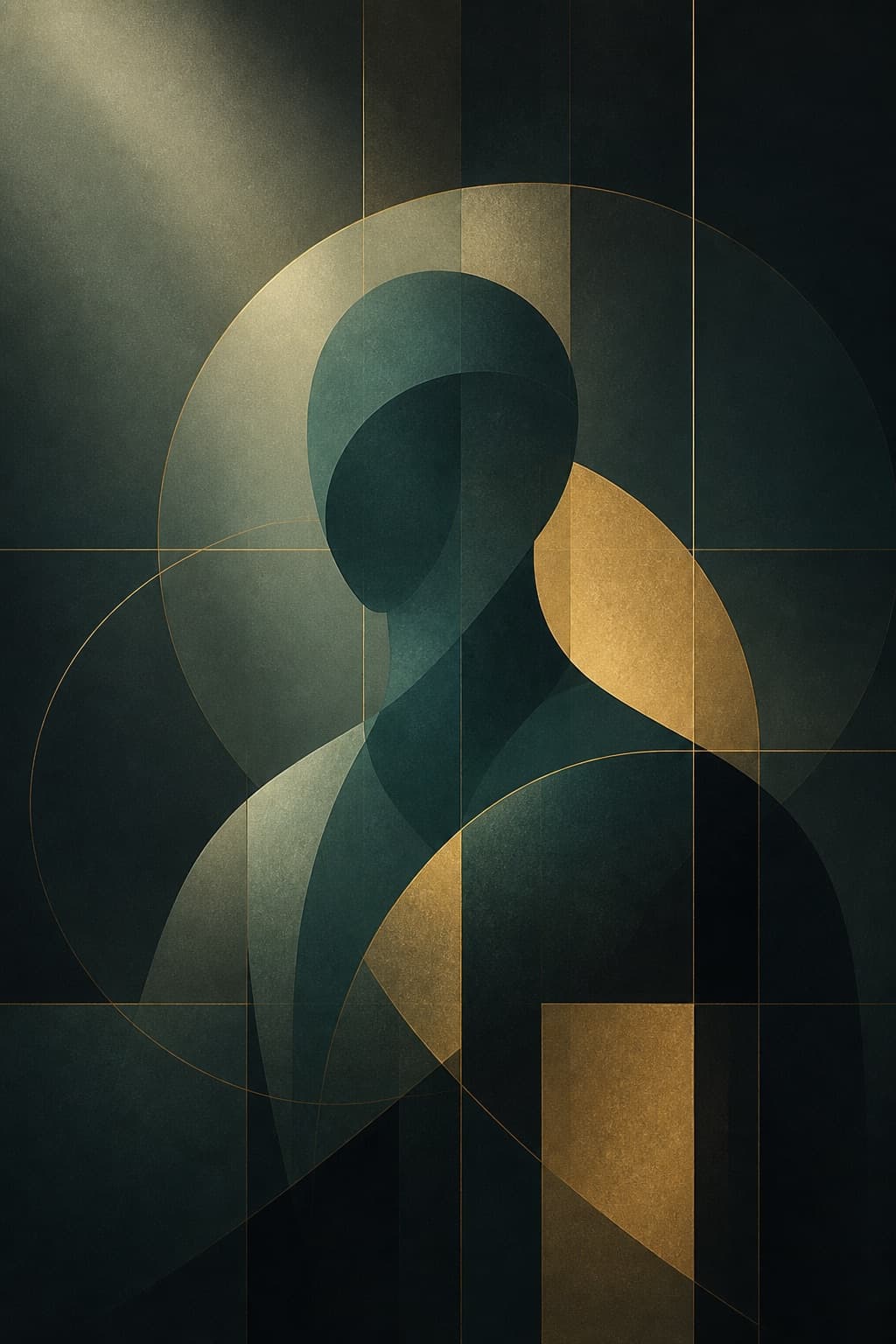 Abstract teal and champagne artwork used as a temporary stand-in until a real photograph of Prashant Guleria is available